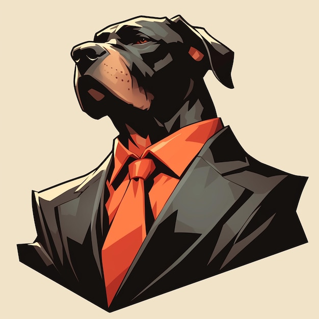 Vector a rhythmic dog lawyer cartoon style