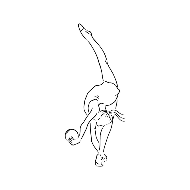 Rhythmic gymnastics the woman is slim and young vector illustration