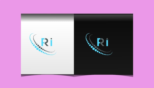 Vector ri initial modern logo design vector icon template