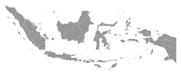 Riau islands province map administrative division of Indonesia Vector illustration