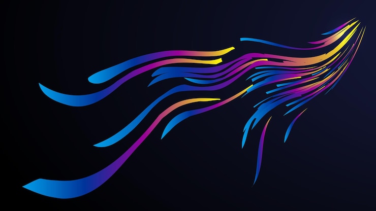 Vector ribbon abstract vector background with perspective space