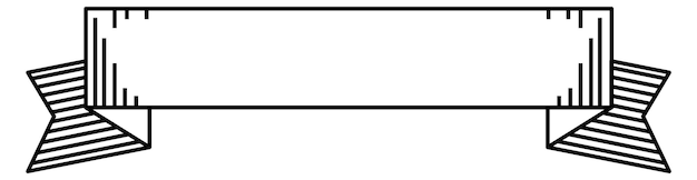 レトロなライン スタイルのリボン バナー装飾的な要素