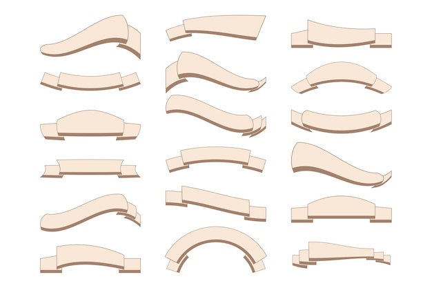 Баннер ленты Набор лент Различные пустые ленты для текста для дизайна