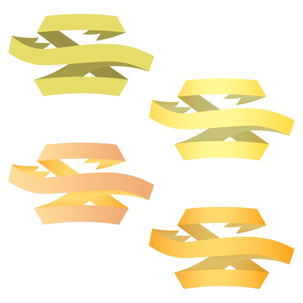 Vector ribbon banner setvector illustration