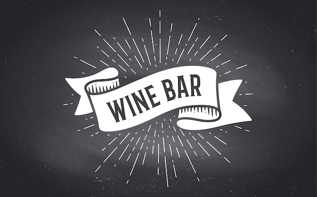 Ribbon banner wine bar