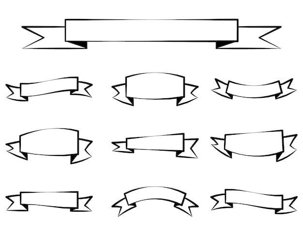 Vettore set di banner nastro isolato su sfondo bianco vettore
