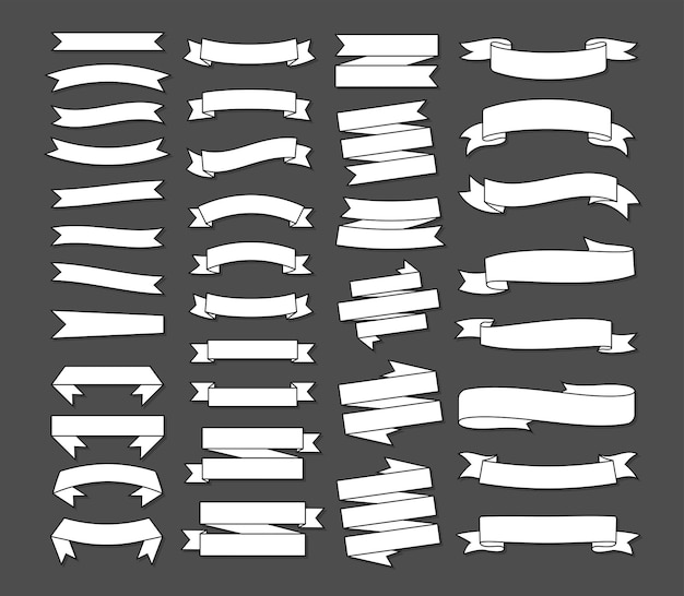 Вектор Набор этикеток шаблонов баннеров ленты пустой для оформления графической векторной иллюстрации
