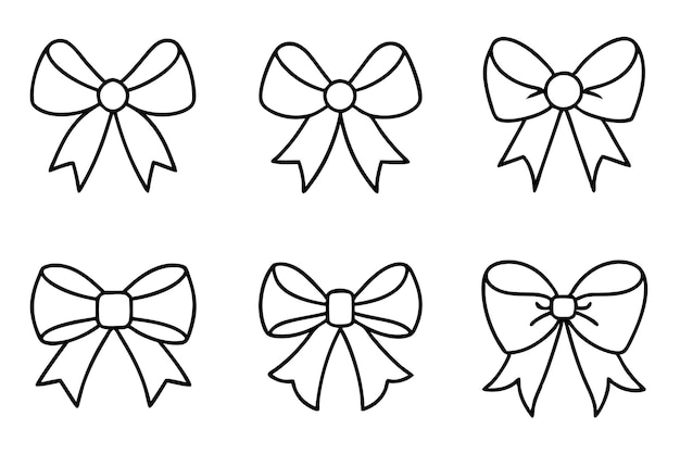 Ribbon Bow Line Art Klassieke boogtekening