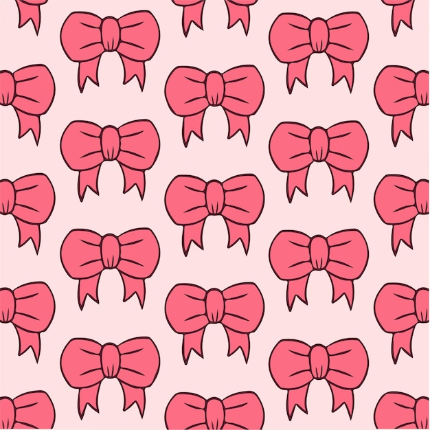 Ribbon bows pattern background social media post vector illustration