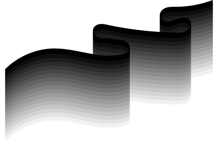 Vector ribbon flag using 3d effect vector illustration