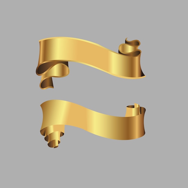 Vector ribbon gold