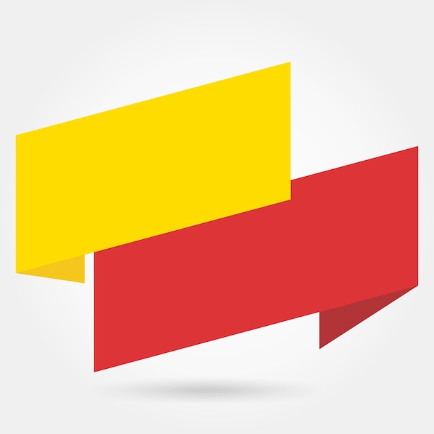 Ribbon Label Banner Red and Yellow Design Template