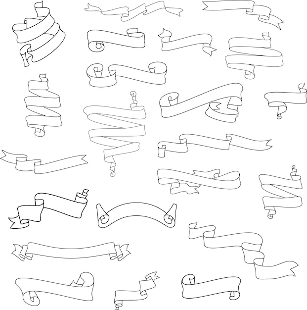 Vector ribbon line art