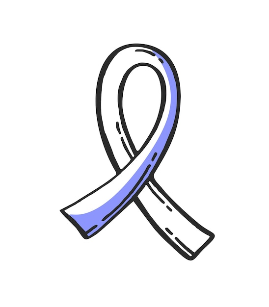 Ribbon Oncology Medical Pharmaceutical hospital symbol Vector illustration handdrawn