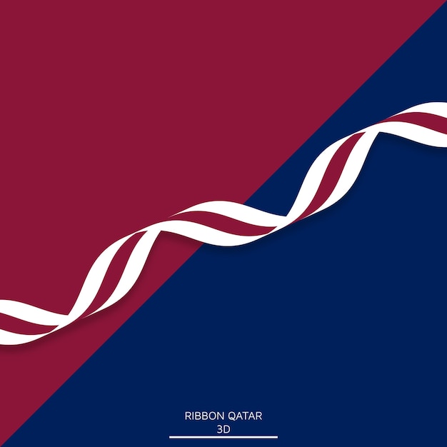 Ribbon qatar flag colors 3d looks