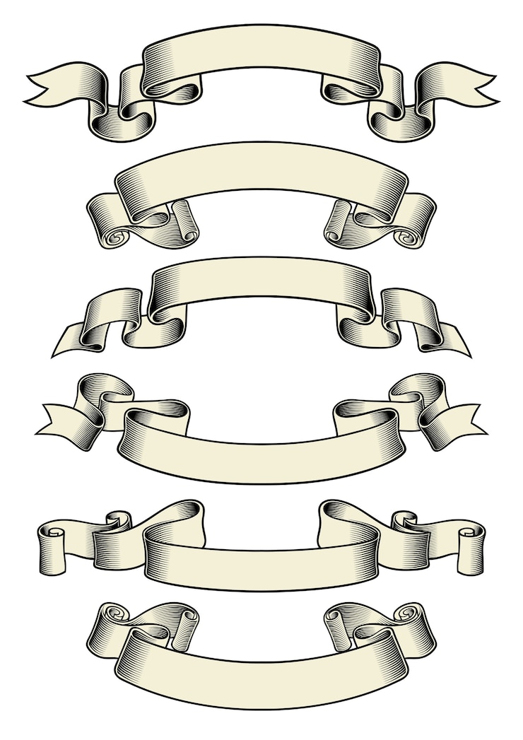 Vector ribbon set collection