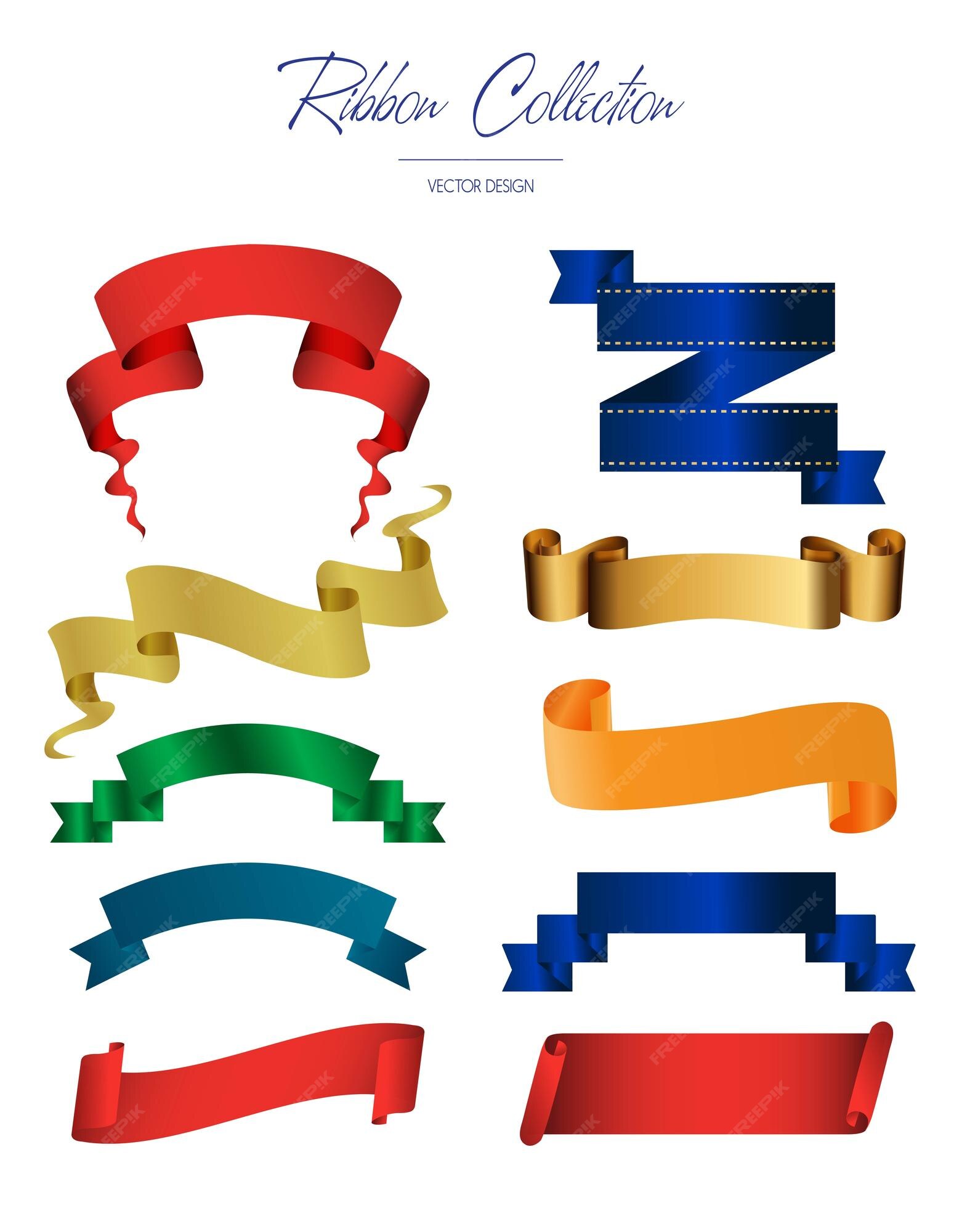 Premium Vector | Ribbon set vector design free