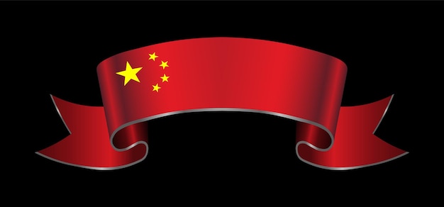 Ribbon with china flag.