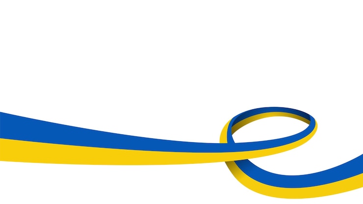 Вектор лента с цветами украинского флага концепция войны в украине
