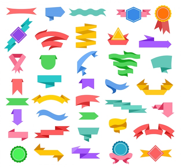 Vector ribbons banners.