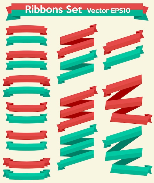 Vector ribbons set