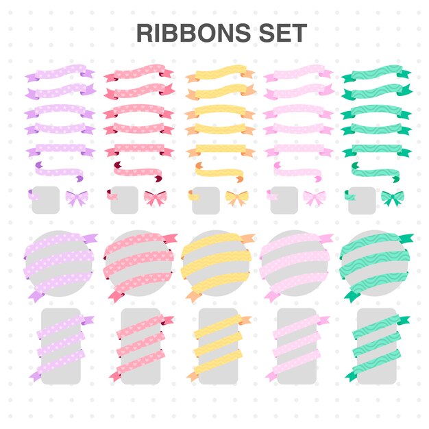 Vector ribbons set