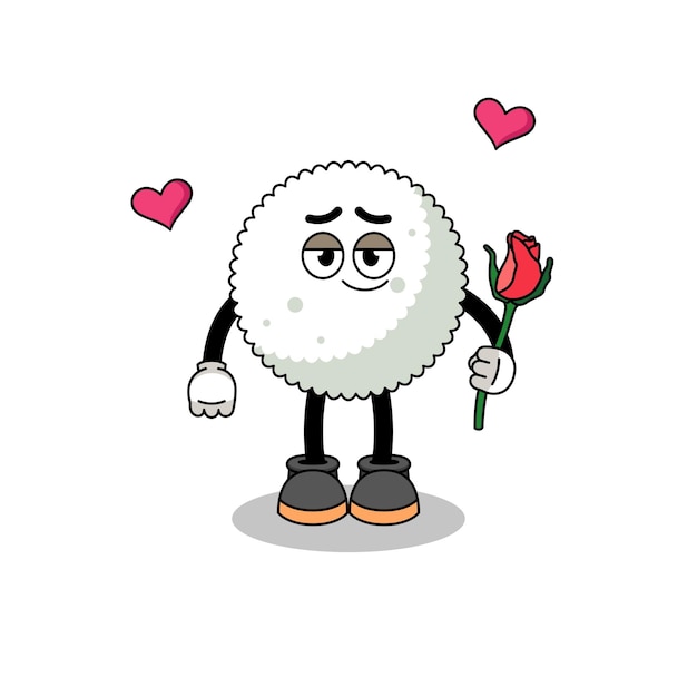 Rice ball mascot falling in love