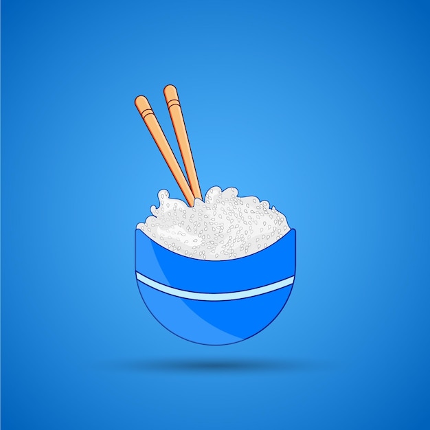 Vector rice in a bowl illustration