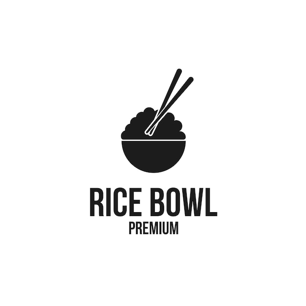 Rice bowl logo design concept vector illustrazione simbolo icon