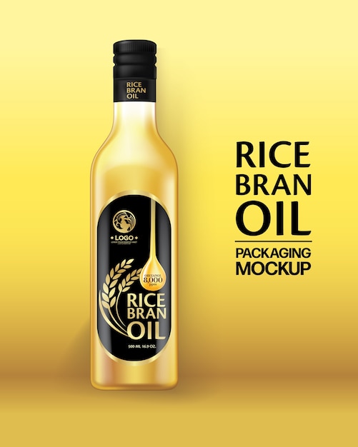 rice bran oil  packaging design template