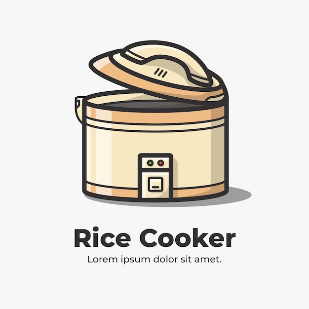 Rice cooker cute flat cartoon illustration