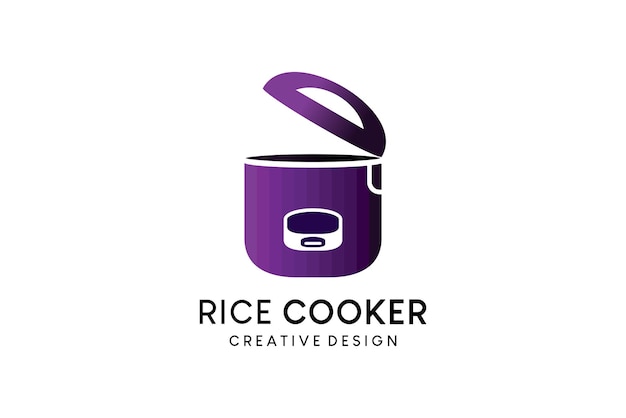 Дизайн логотипа рисоварки с простой концепцией