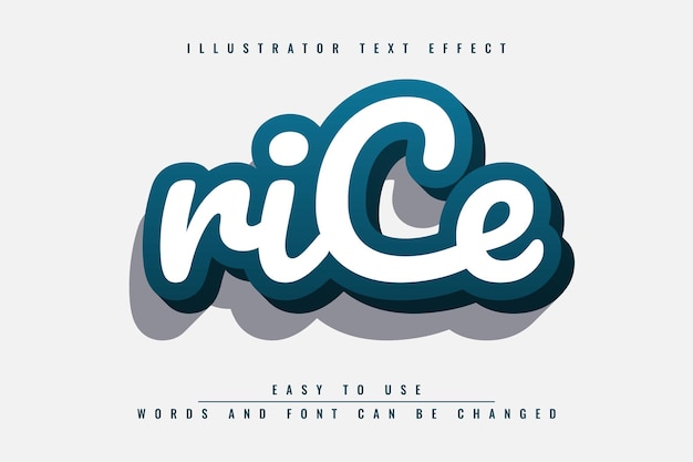 Rice - editable 3d text effect template design