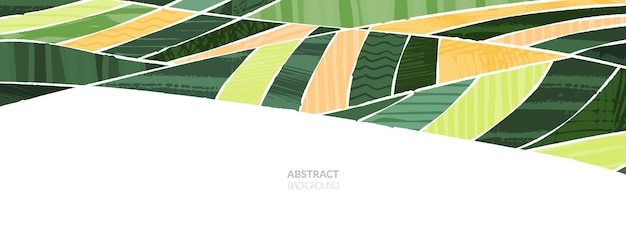 ベクトル 田んぼのコラージュ パターンまたはテクスチャと抽象的な農業のベクトルの背景ストライプ日本農地グリーン エコロジー デザイン農村農場タイ田舎農業イラスト エコブドウ畑バナー