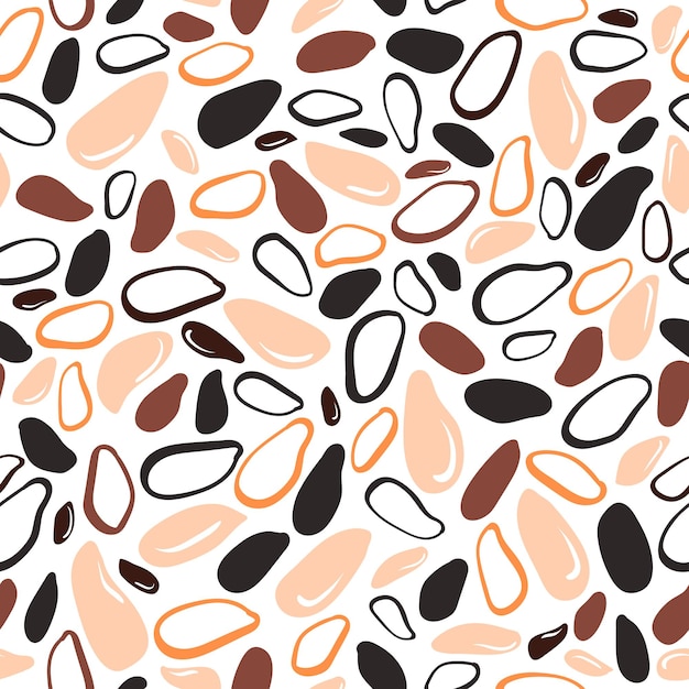 Rice grain seamless pattern Natural organic seed Hand drawn abstract