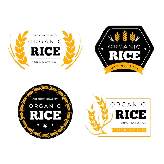 Шаблон коллекции логотипов риса