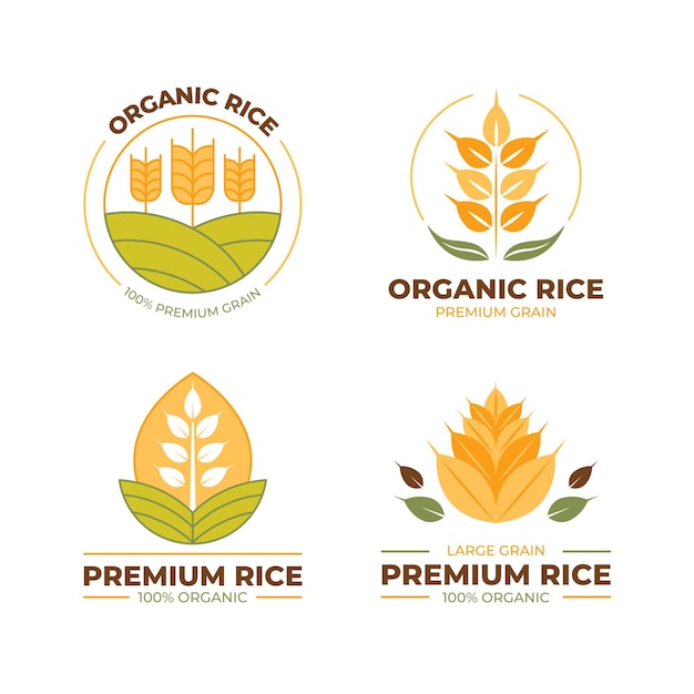 Vector rice logo collection