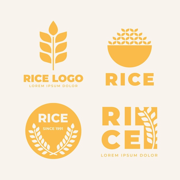 Vector rice logo collection