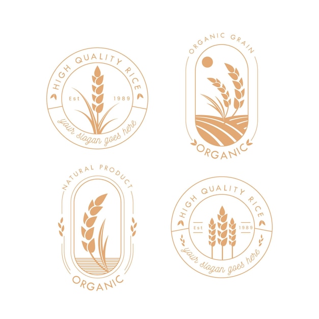 Vector rice logo collection