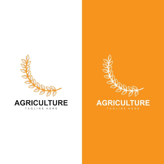 rice logo farm wheat logo design vector symbol icon graphic illustration