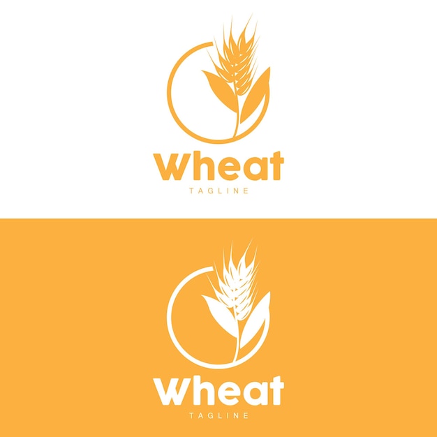 Rice Logo Farm Wheat Logo Design Vector Wheat Rice Icon Template Illustration