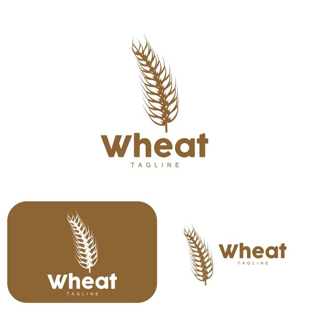 Rice Logo Farm Wheat Logo Design Vector Wheat Rice Icon Template Illustration