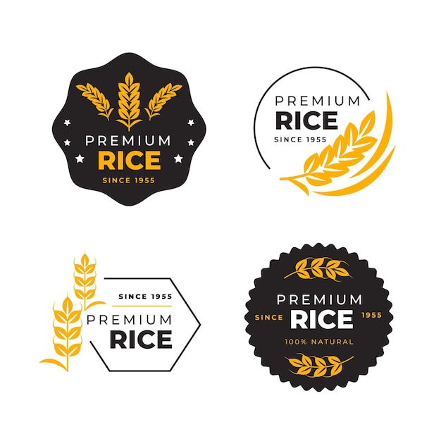 Vector rice logo set template