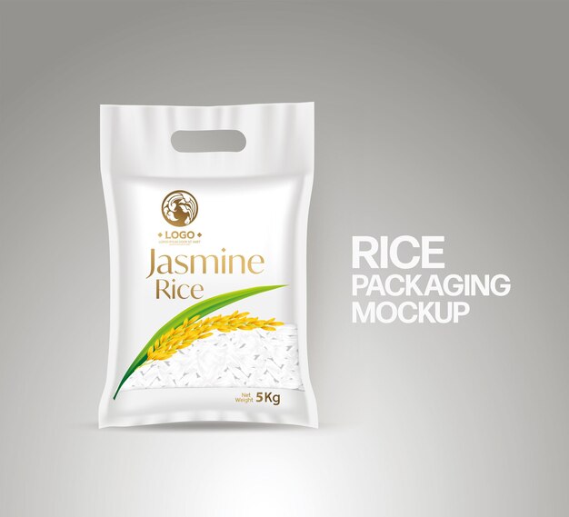 Rice Package Mockup Thailand voedselproducten vector illustratie