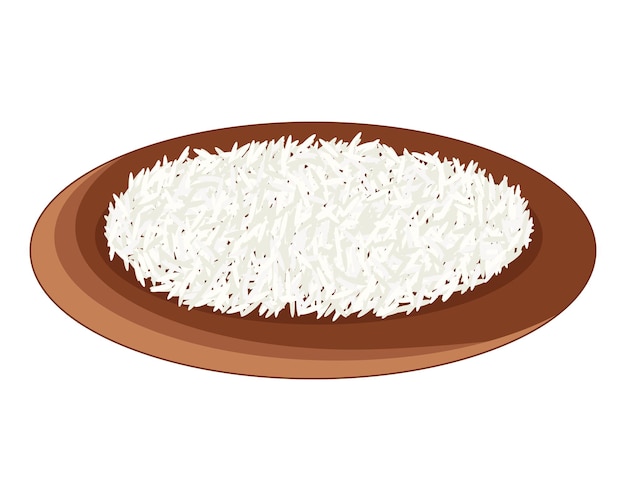 Rice on a plate vector illustration