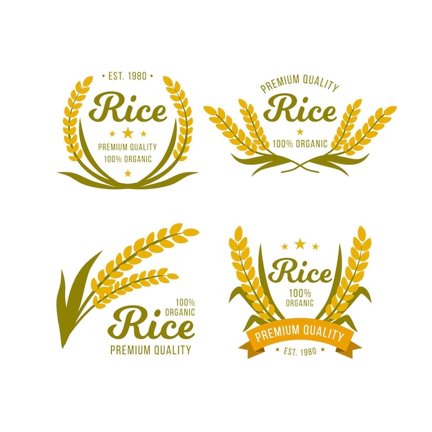 Rice premium quality logo template