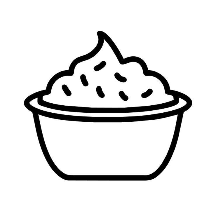 वेक्टर rice pudding icon outline