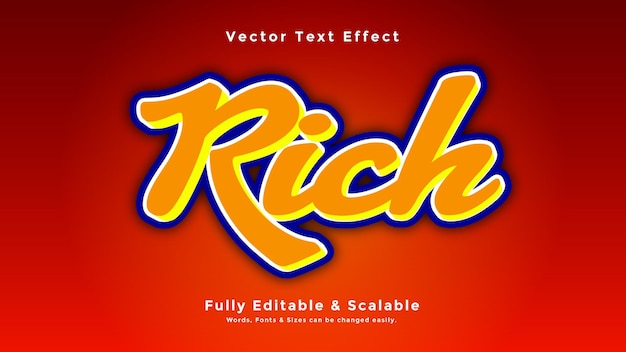 Rich 3d Text Effect Free Vector