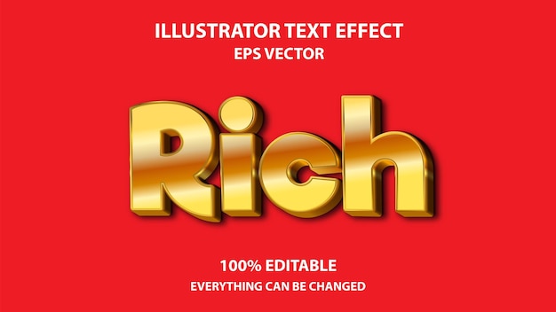 Vector rich editable text effect