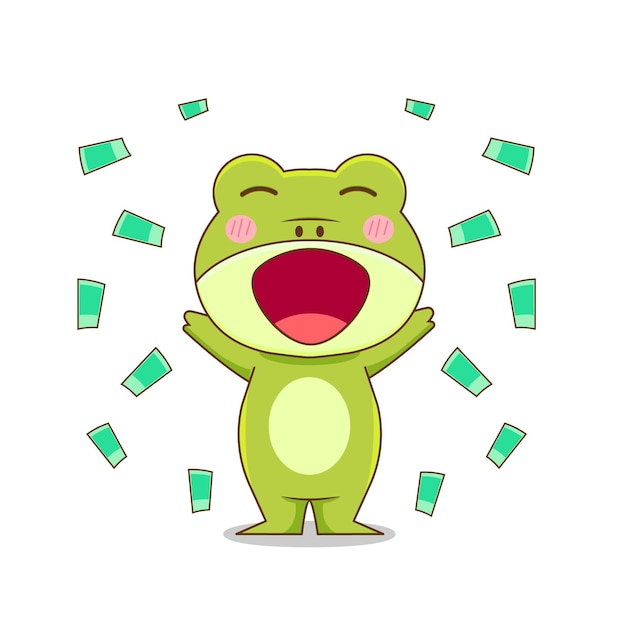 rich frog character isolated